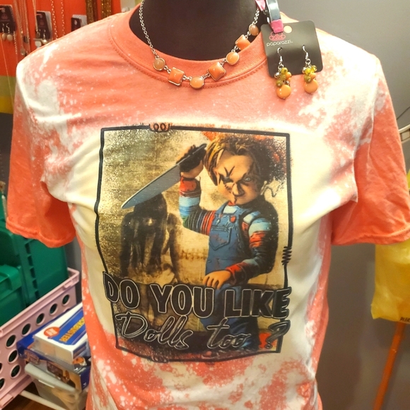 Coral Colored Chucky Tee - Picture 1 of 1